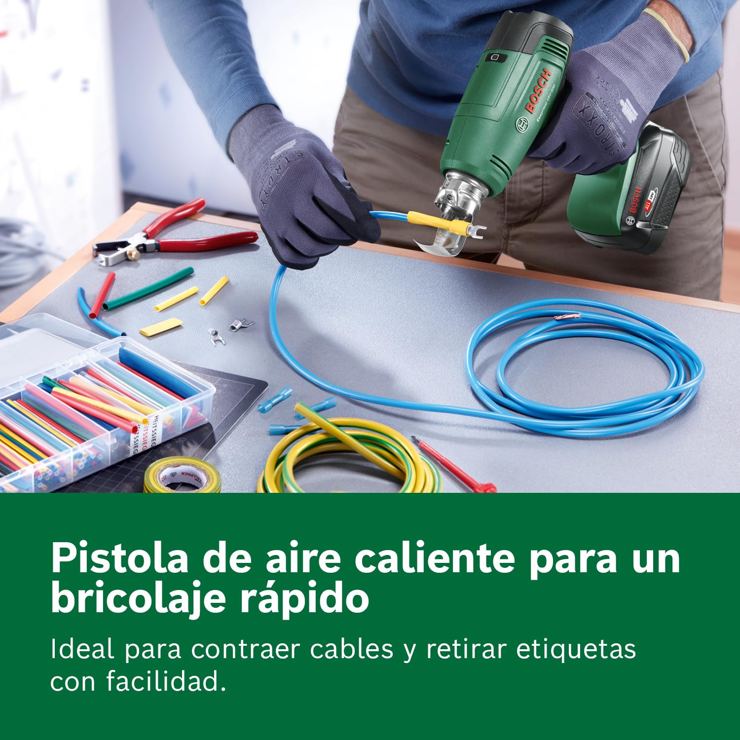 Bosch EasyHeat 18V-500 pistola de aire caliente a batería 18V con boquilla reductora