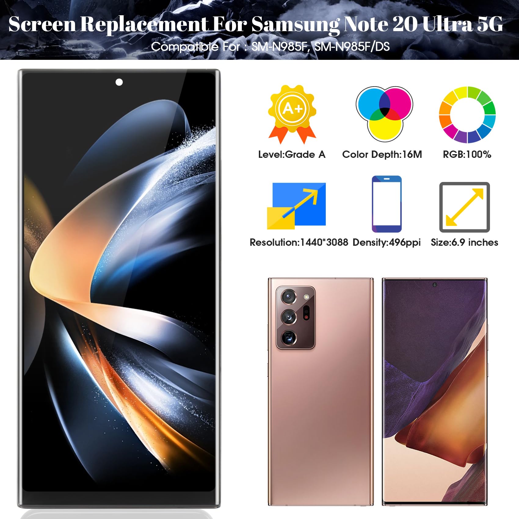 Samsung Galaxy Note 20 Ultra (SM-N986/DS) Display Complete (GH82-31453A
