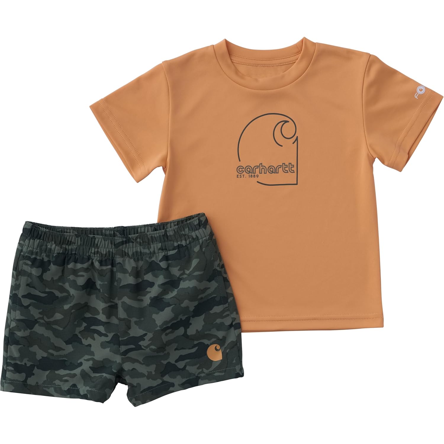 Carhartt Baby Boys 2-piece Short Sleeve Sun Defender Force Shirt Woven Short Set