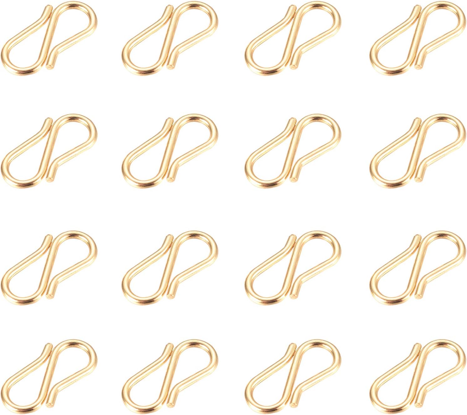 UNICRAFTALE 30pcs Golden S-Hook Clasp 304 Stainless Steel Hook Clasps 3mm Hole S Hooks Clasps Necklace Clasp Connectors S-Shaped Hook for Necklace Jewelry Making 12.5mm Long - Image 5