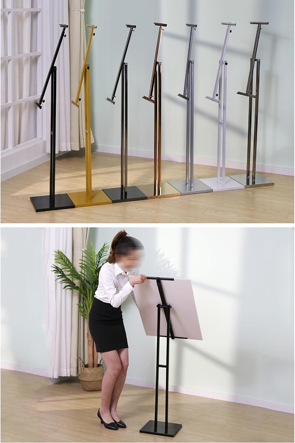 頑丈なポスタースタンド、ベース付きフロアサインホルダースタンド、高さ最大78インチまで調節可能、結婚式、レストランビジネス用(C)