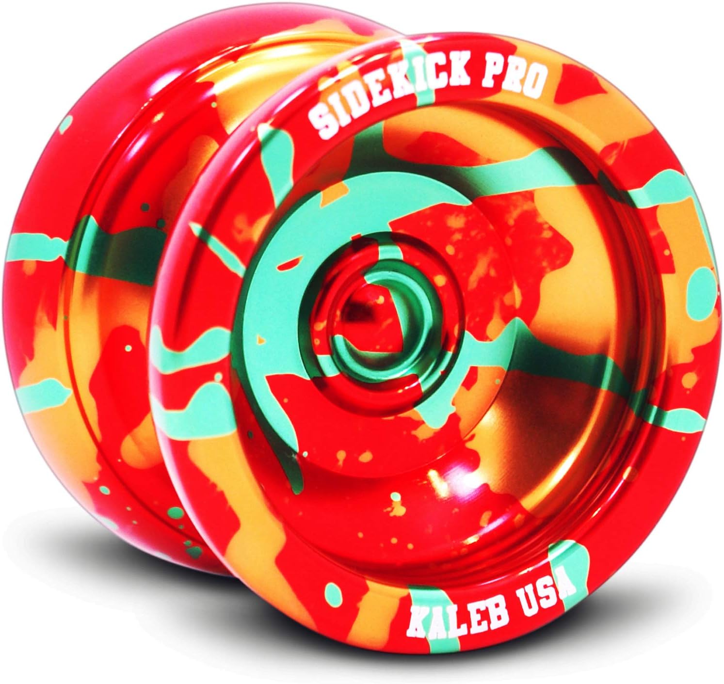 Red Yellow Green Splashes Yo-Yo Professional Aluminum Sidekick Pro YoYo