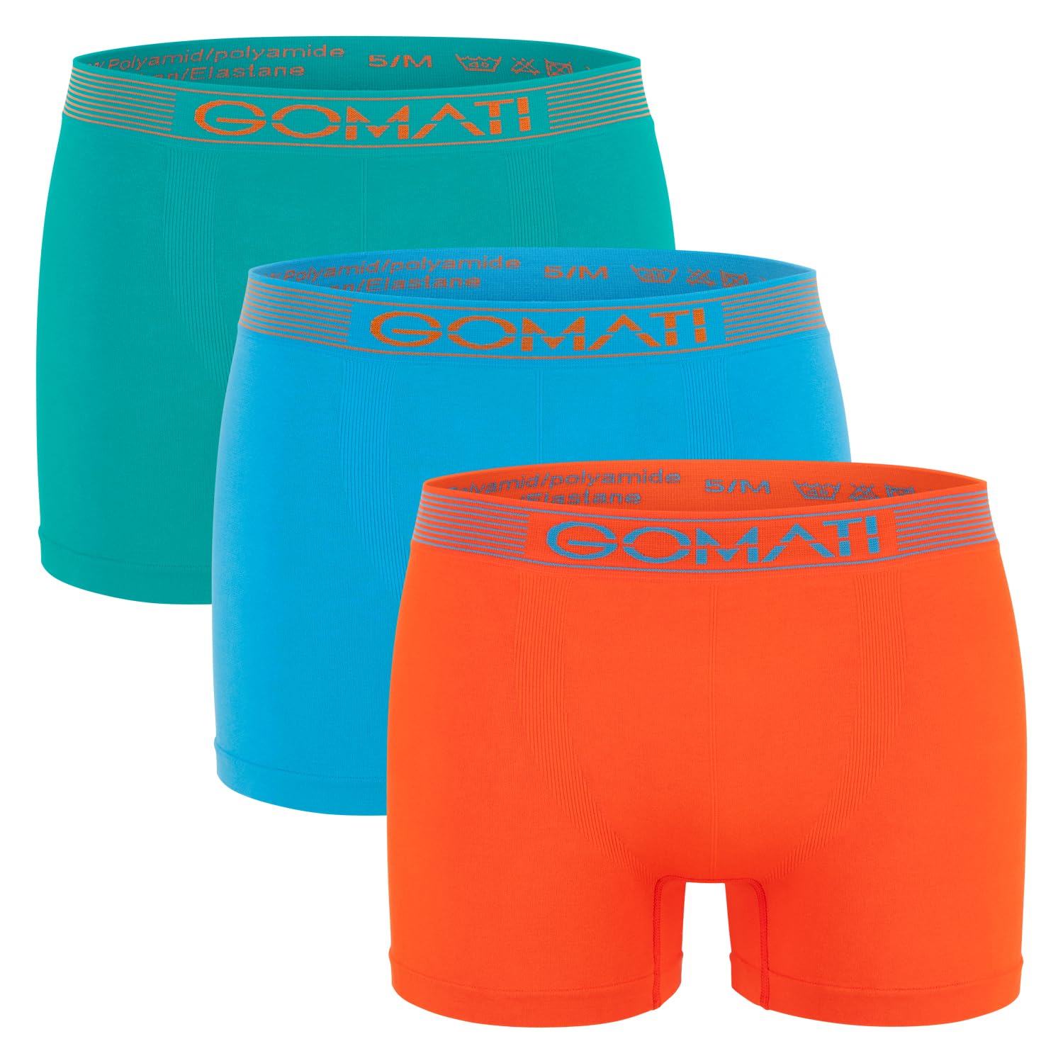 Gomati Herren Seamless Pants (3er Pack) Nahtlose Boxershorts aus Microfaser-Elasthan