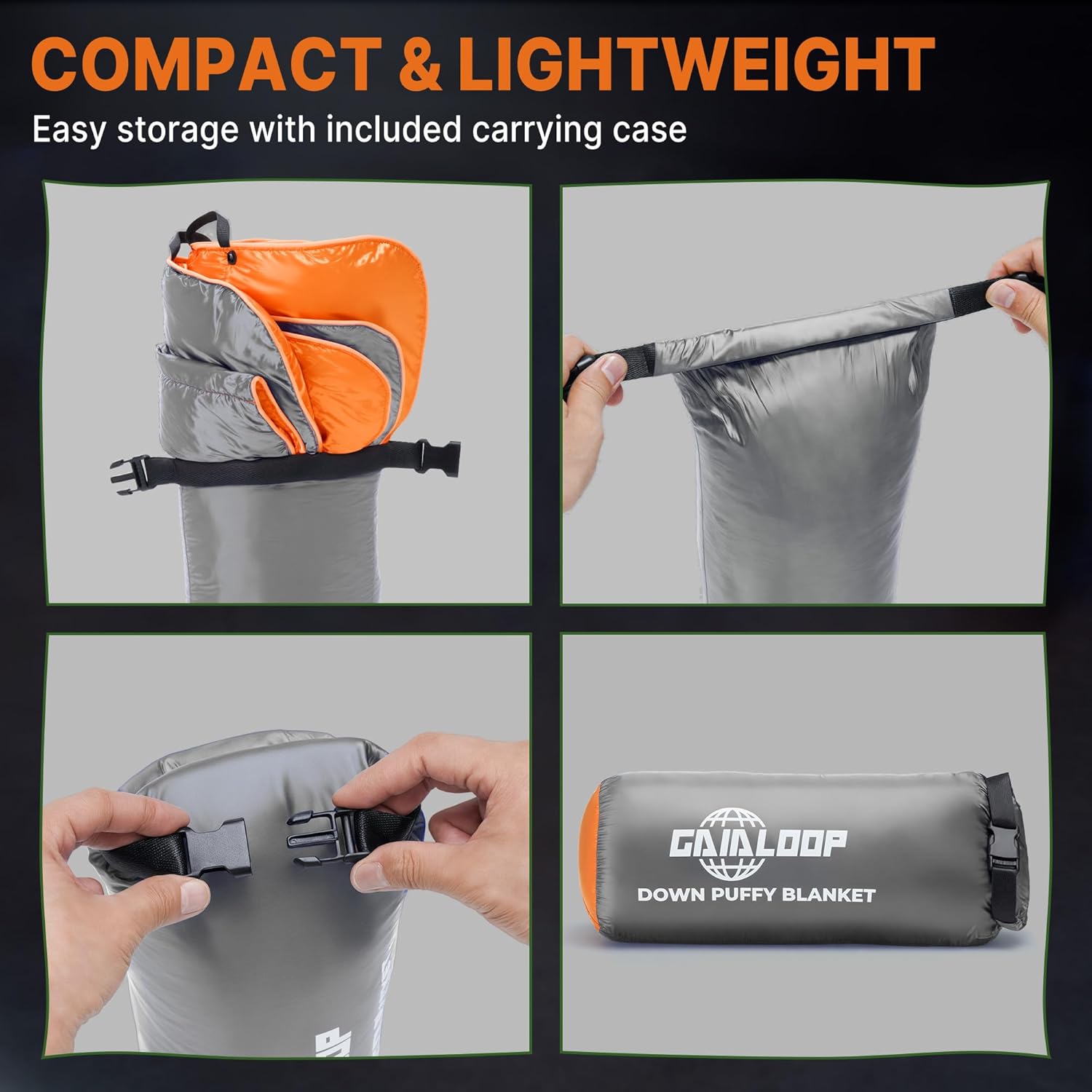 Mega Down Puffy Blanket for 2 Person Car Camping Outdoor Travel, Duck Down Lightweight Portable Soft Warm Cozy Camping Blanket, Christmas Stocking Stuffers Gifts - Image 2