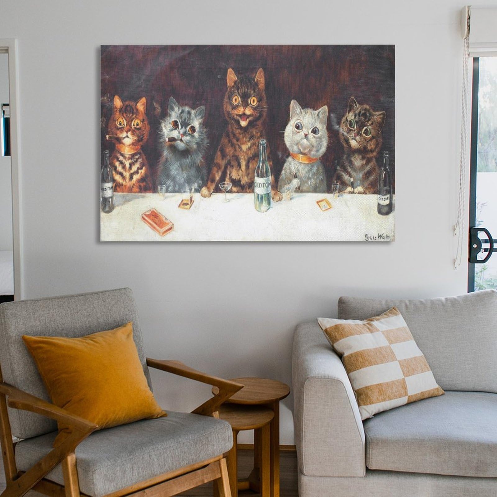 Amazon.co.jp: Louis Wainルイス・ウェイン画家の絵画【バーの猫