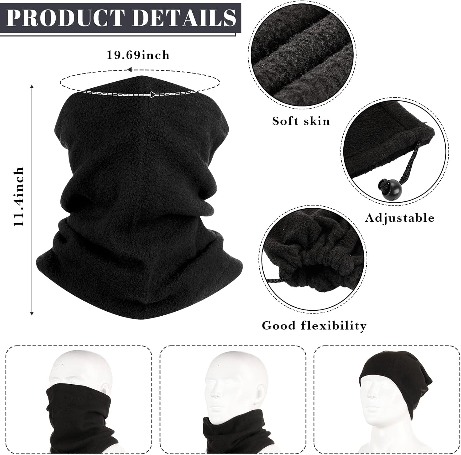JaGely 60 Pcs Bulk Winter Beanies Gloves Neck Warmers for Homeless, Donation Charity Care Bundle for Homeless Gift Men Women - Image 4