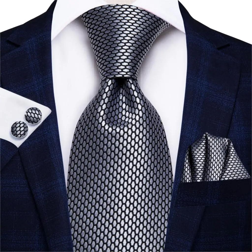 Business Black Solid Paisley Silk Men's Necktie Collar Strip