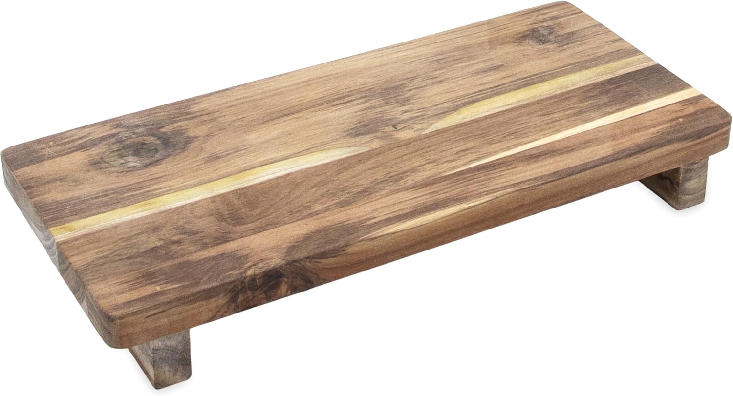 Vassoio in teak 37,5x17 cm con piedini - Spetebo