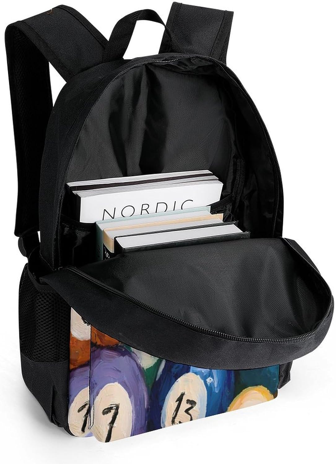 Colorful Pool Billiard Balls Backpack Lightweight Backpacks Work Bag