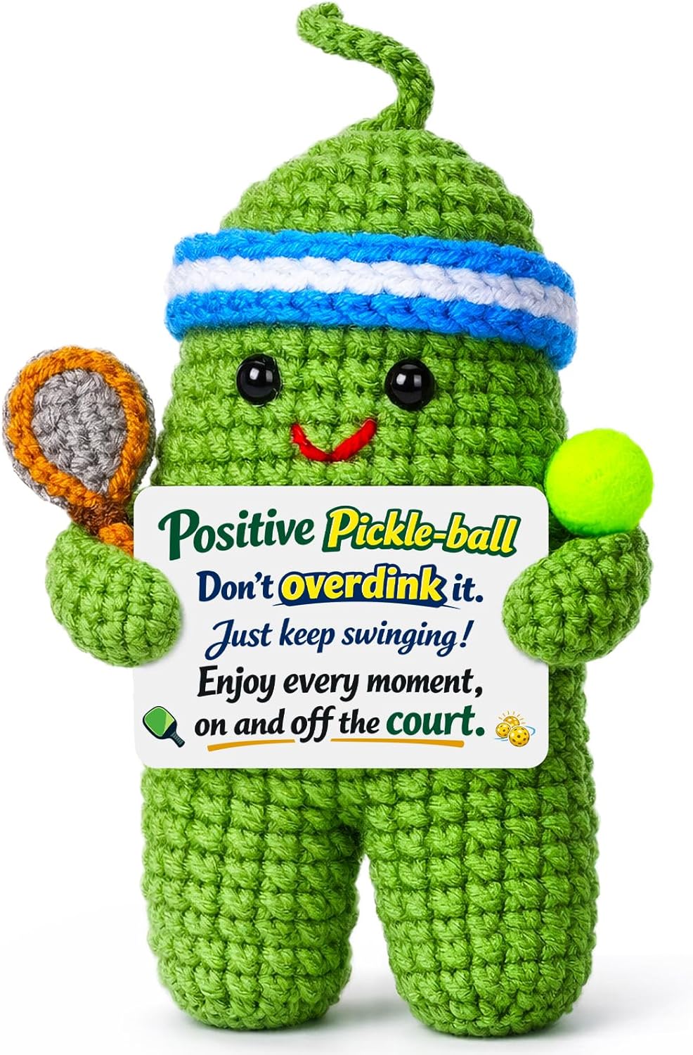Pickleball Gifts for Women Men - White Elephant Gifts for Adults | Funny Crochet Pickle Ball Accessories Inspirational Positive Bosses Day Gift for Boss Lady Friend Coworker Birthday Christmas