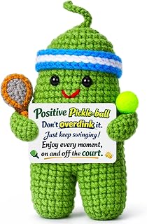 Pickleball Gifts for Women Men - White Elephant Gifts for Adults | Funny Crochet Pickle Ball Accessories Inspirational Positive Bosses Day Gift for Boss Lady Friend Coworker Birthday Christmas
