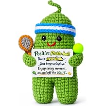 Positive Pickleball Gifts for Women - Birthday Back to School | Funny Crochet Pickle Ball Accessories Gift Inspirational Support Stress Relief Cheer for Men Friend Coworker College Student