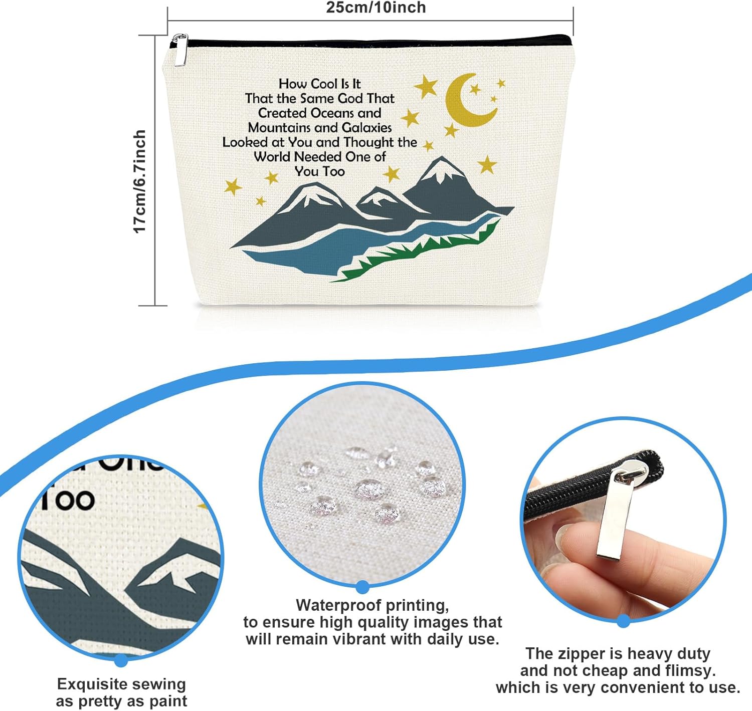 Inspiring Gifts Inspirational Gift for Teen Girl Makeup Bag Motivational Gifts for Best Friends Sister Daughter Niece Cosmetic Bag Birthday Christmas Graduation Gift Zipper Travel Toiletry Pouch - Image 2