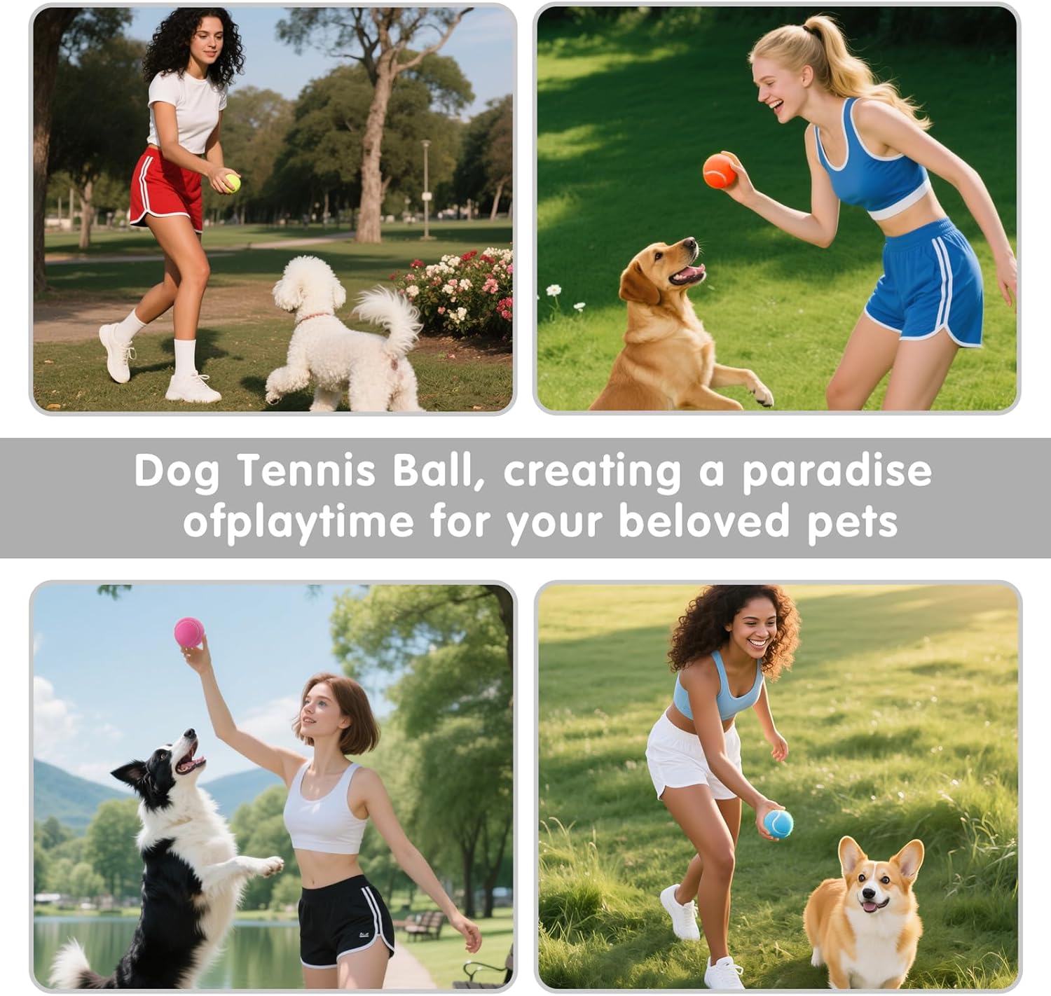 PHOEPET 24-Pack Tennis Balls for Beginner Training Practice- Bulk Dog Balls for Fetch Chew Toys(Mix Colors)