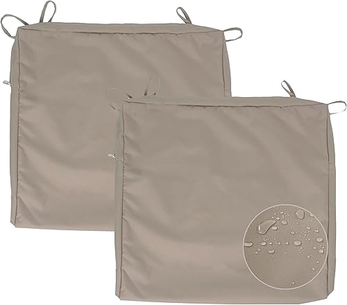 Fundas de repuesto repelentes al agua para cojines de patio, solo fundas de cojín para asientos al aire libre (18 x 18 x 2 pulgadas, 2 unidades,
