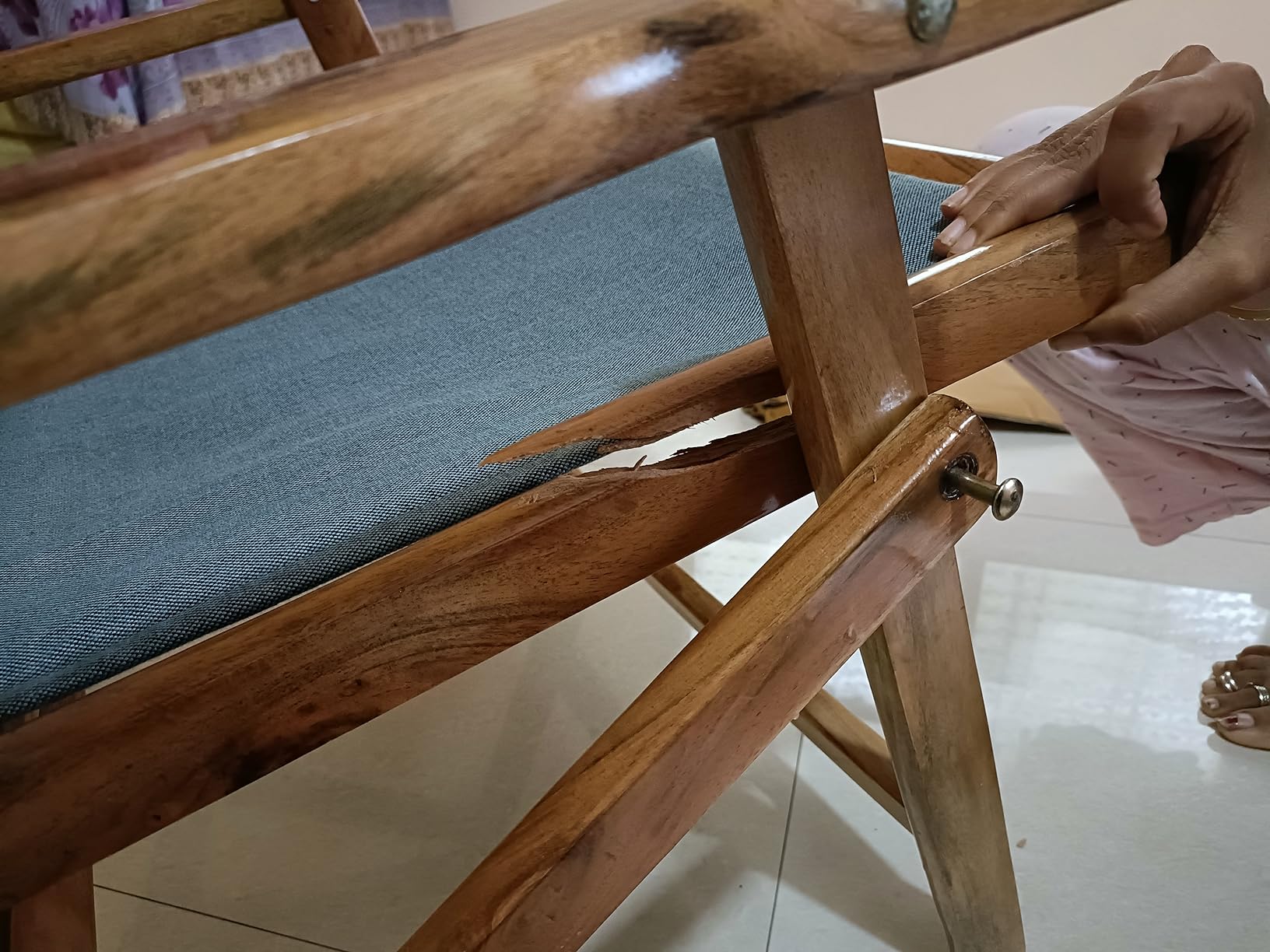 Royal Bharat Solid Wood Living Room Chair Finish Color Brown, Pre