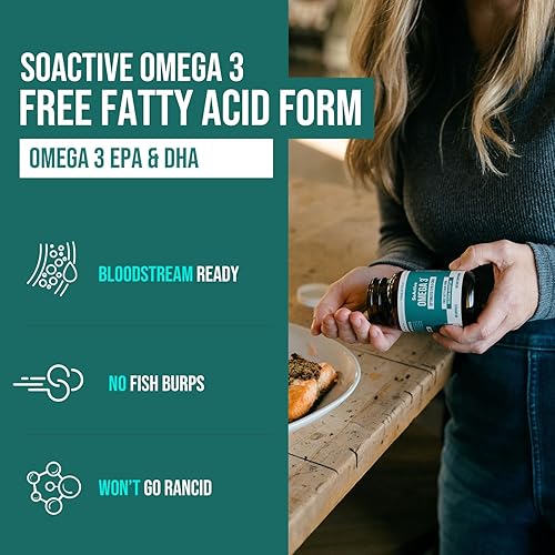 Miniatura 2 de SoActive® Omega 3 EPA y DHA | Forma de ácidos grasos gratis Omega 3 | Absorción casi perfecta – Tasa de absorción de hasta 95% | EPA y DHA listos