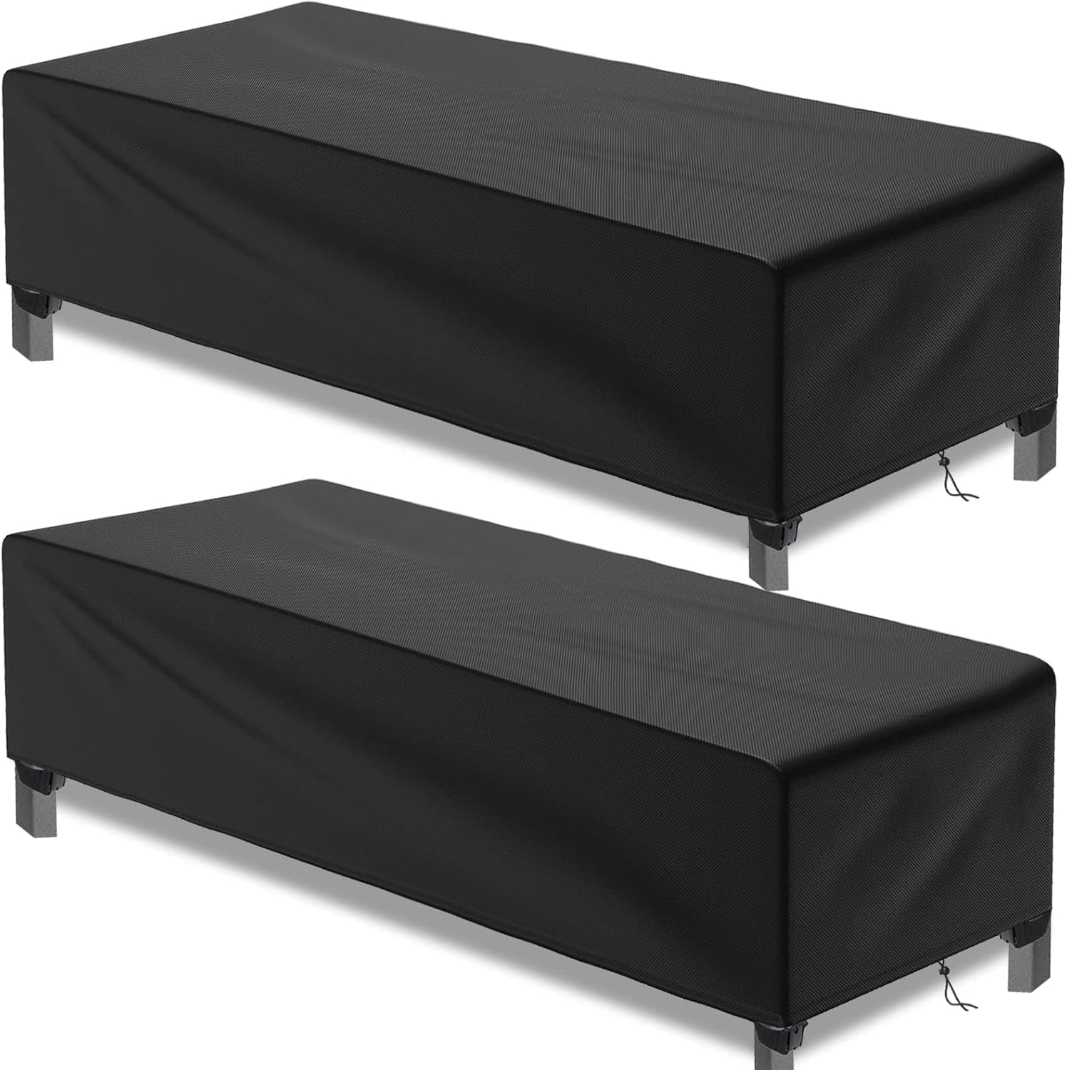 Bonna 2 copertura per lettino da giardino con coulisse regolabile, impermeabile, resistente ai raggi UV, antistrappo, pesante 500D Oxford, copertura per lettino da giardino, 200 x 68 x 30 cm (2)