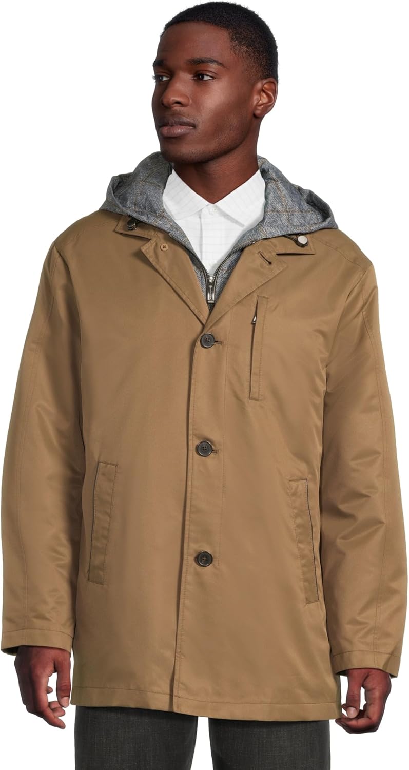 Johnston & Murphy Men's Upton Water-resistant Raincoat With Removable Liner