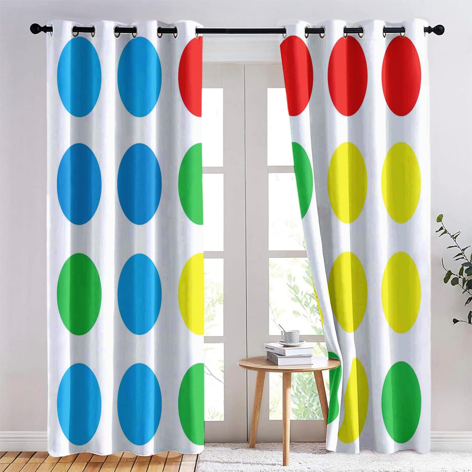 Tende Oscuranti 2 Pezzi Punti Colorati L140 x A245cm Tende Camera Da Letto Moderna Con Occhielli, Tenda Termica Isolante, Stampa 3D Tenda Per Soggiorno Cameretta
