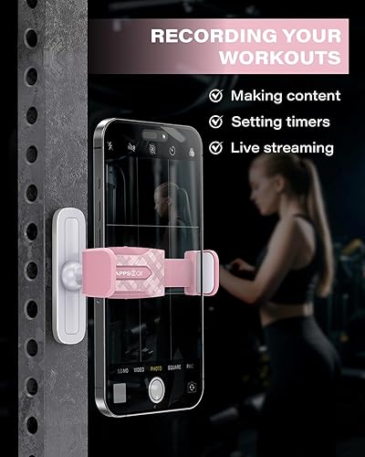 Miniatura 2 de APPS2Car Soporte magnético para teléfono de gimnasio, ajustable 360, compatible con teléfonos inteligentes de 4.7 a 6.5 pulgadas, base y junta de