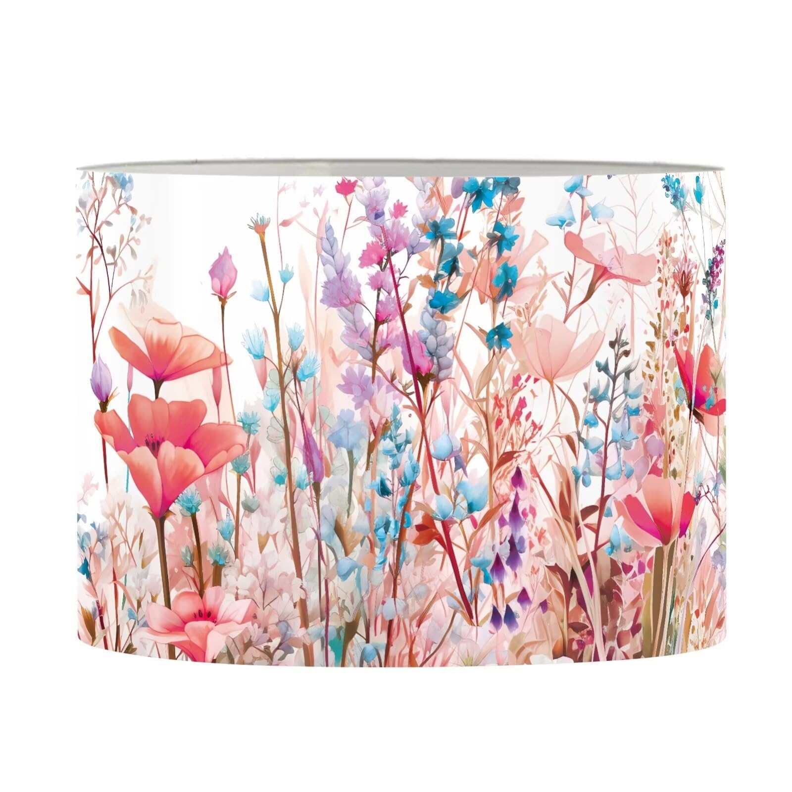 FANCOSAN Pink Flowers Lampshades Cover Well Constructed Drum Lamp Shade for Living Room Bedroom Study Dorm Desk Table Nightstand Home Decor M