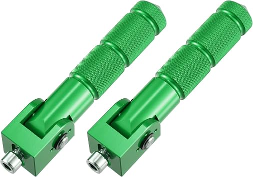 Motoforti 1 Pair Universal Motorcycle Scooters Motorbike Folding Foot Rest Rear Pedal Green