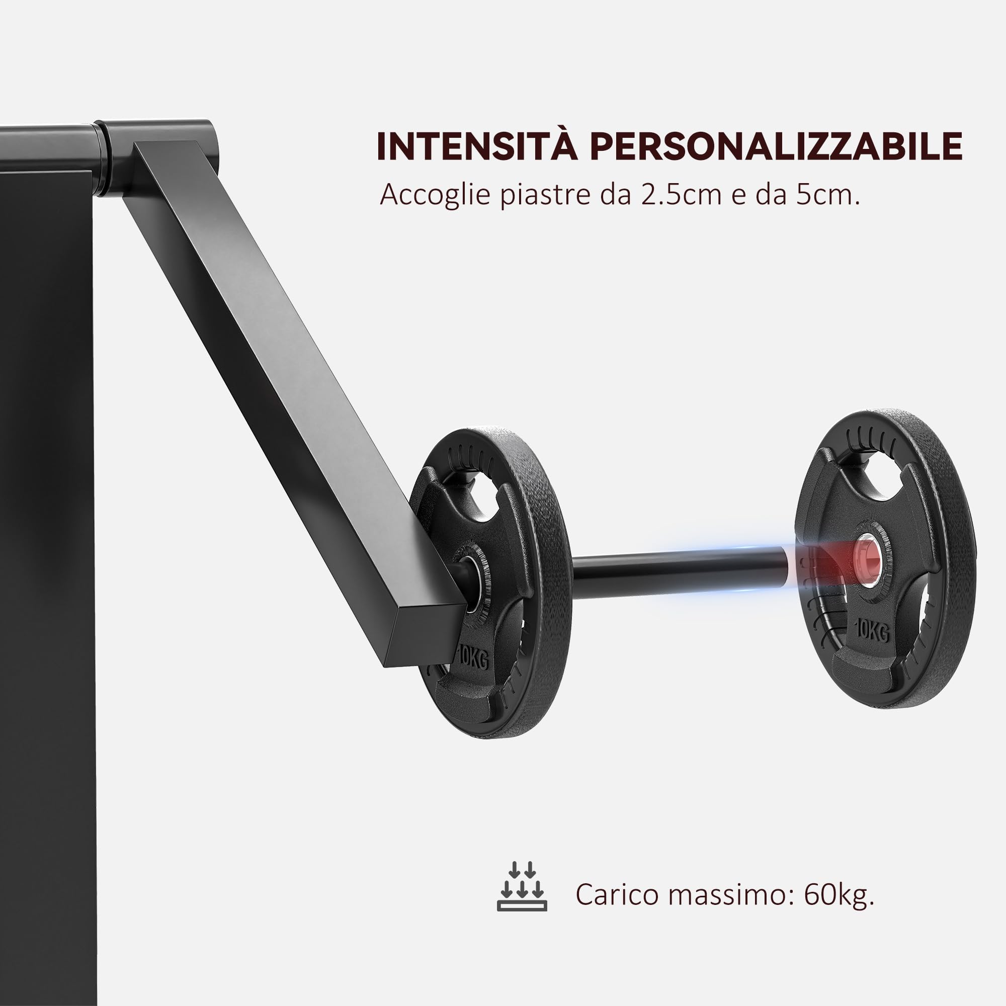 SPORTNOW Panca Romana 2 in 1 per Curl e Tricipiti, Panca Fitness Multifunzione con Sedile a 5 Livelli e 25 Regolazioni, Nero
