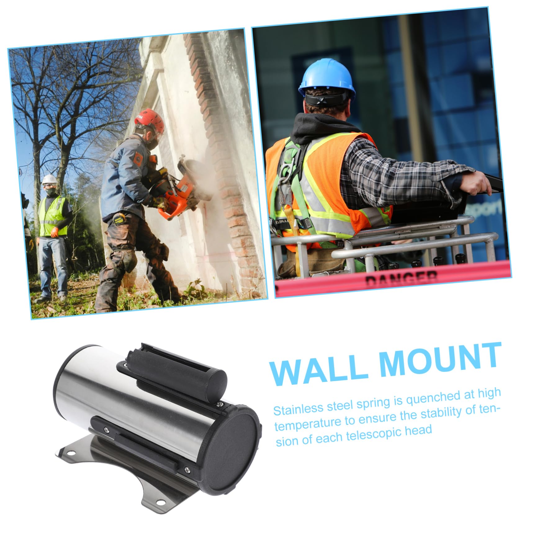 KICHOUSE Isolation Zone Queue Line Rope Queue Strap Retractable Queue Barrier Retractable Safety Barriers Belt Wall Mount Safety Belt Retractable Crowd Control Belts Blue Stainless Steel