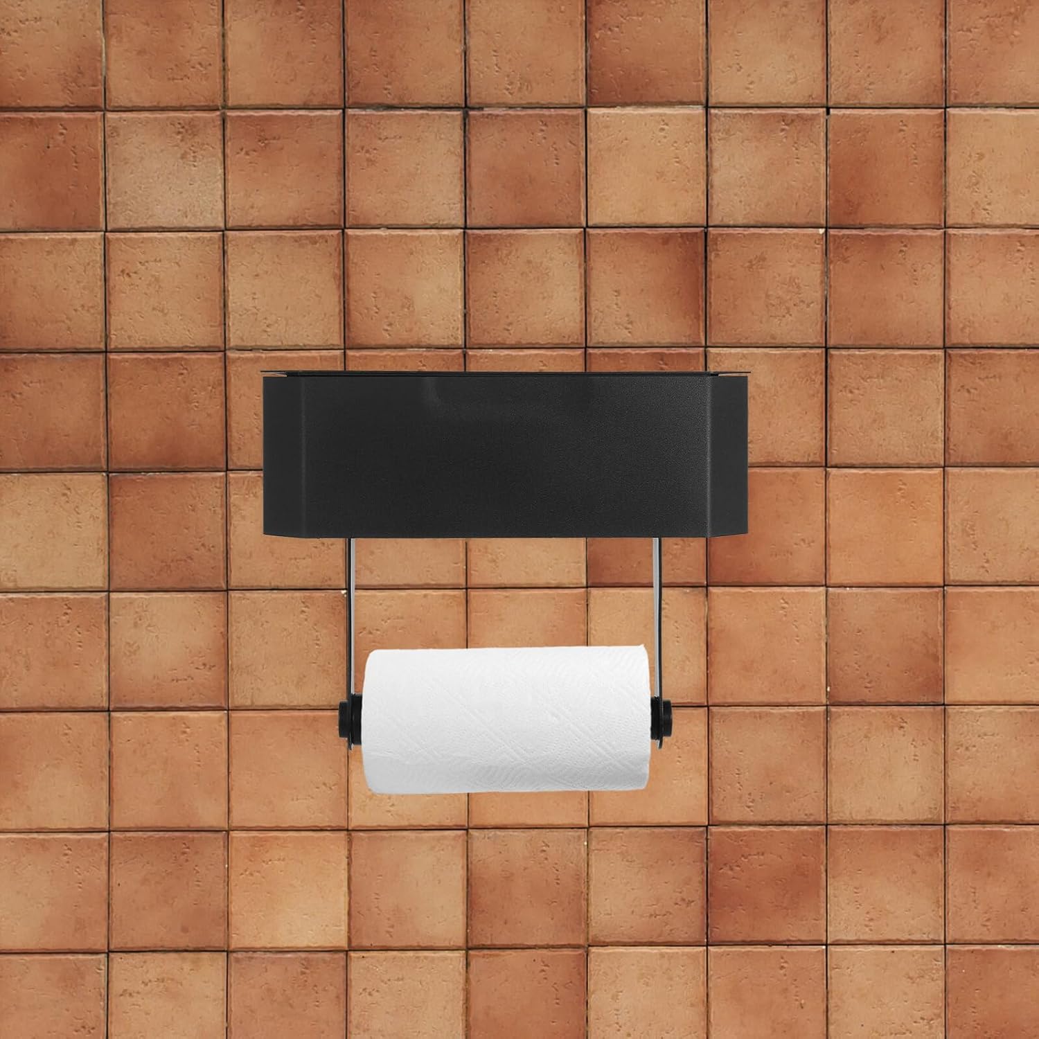 Stainless Steel Toilet Paper Holder and Wet Wipe Dispenser Wall Mounted Tissue Box for Bathroom, Square Non-Drill Roll Paper Rack with Wipes Storage, Suitable for Toilet