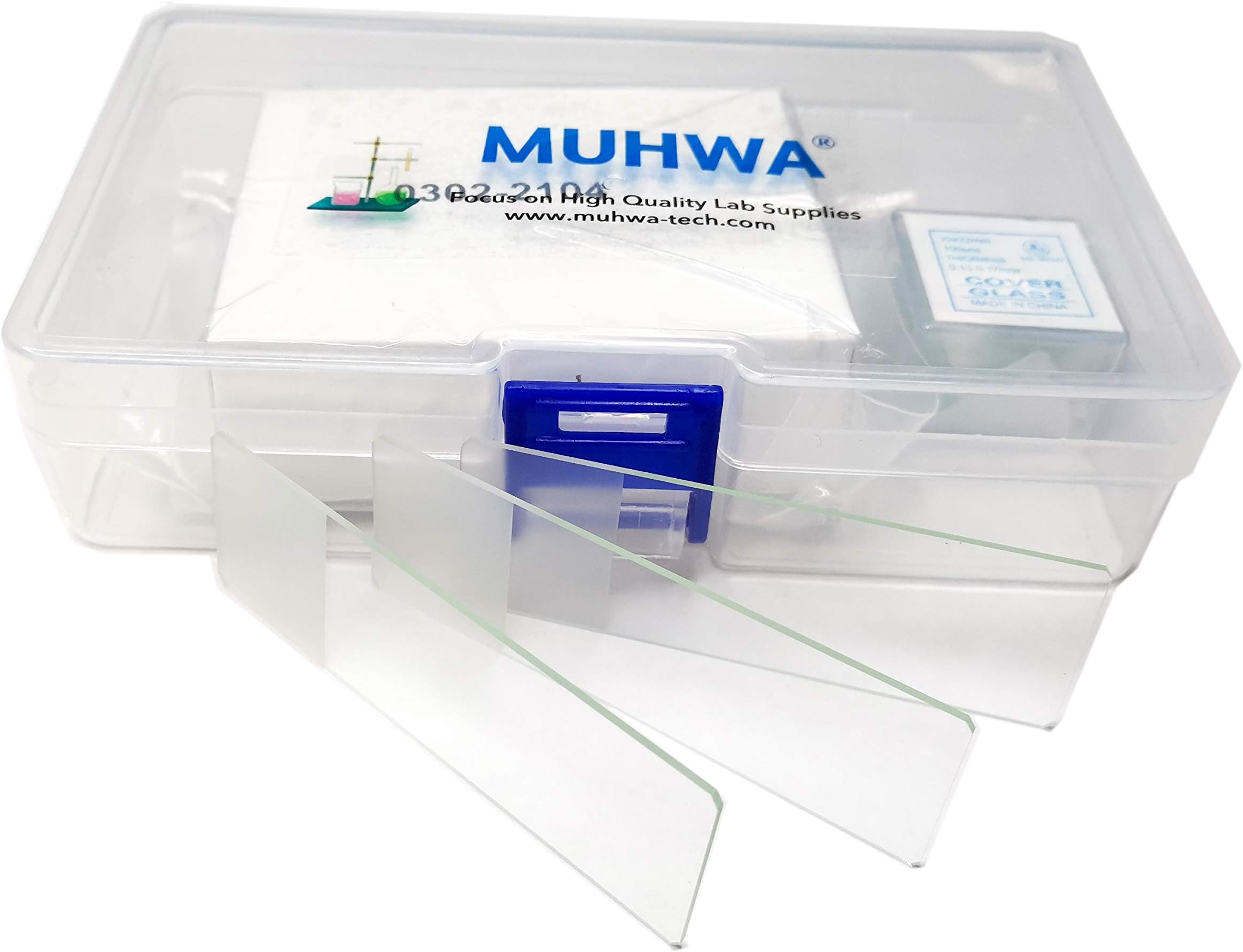 50PCS Blank Microscope Slides & 100PCS Square Cover Glass(22mm*22mm) (7105 Frosted)