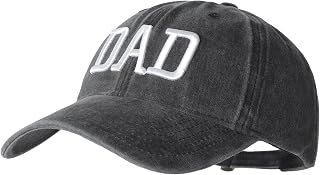 Dad Hat for Men, Adjustable Washed Cotton 3D Embroidered Daddy Baseball Cap Fathers Day Dad Gifts