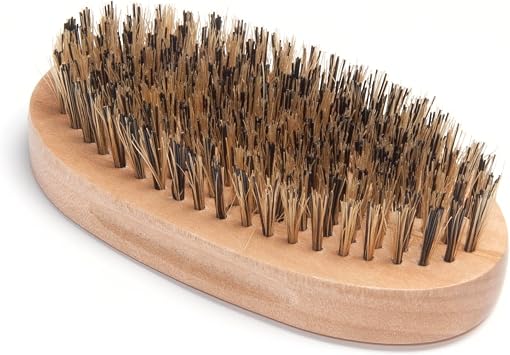 Diane Reinforced Boar Bristle Oval Wave Brush for Men and Barbers   Hard Bristles for Thick to Coarse Hair   Use for Detangling, Smoothing, Wave Styles, Restore Shine and Texture