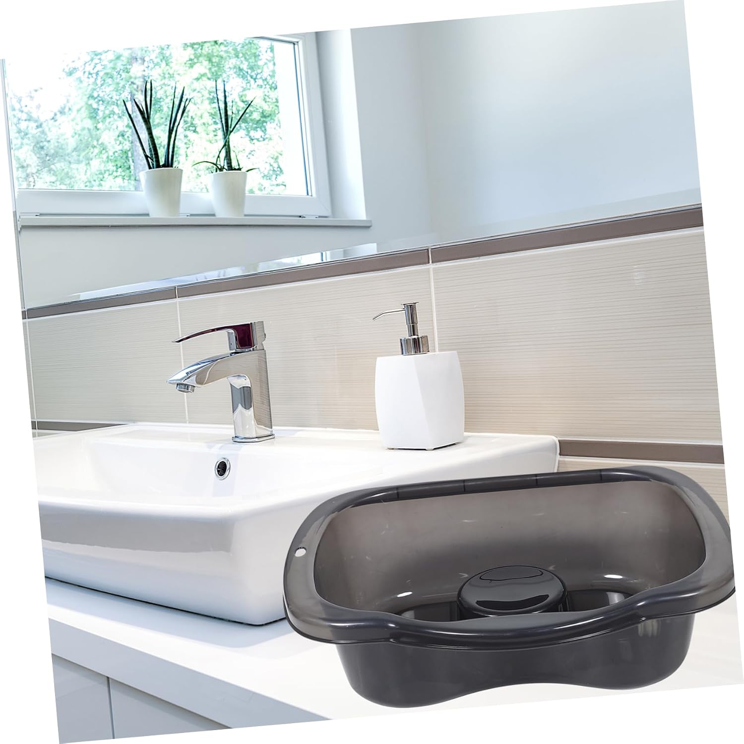FOMIYES Portable Bedside Shampoo Basin for Elderly and Disabled Hair Washing Sink Drain Hose Material Hair Wash Bowl for Home and Hospital Use