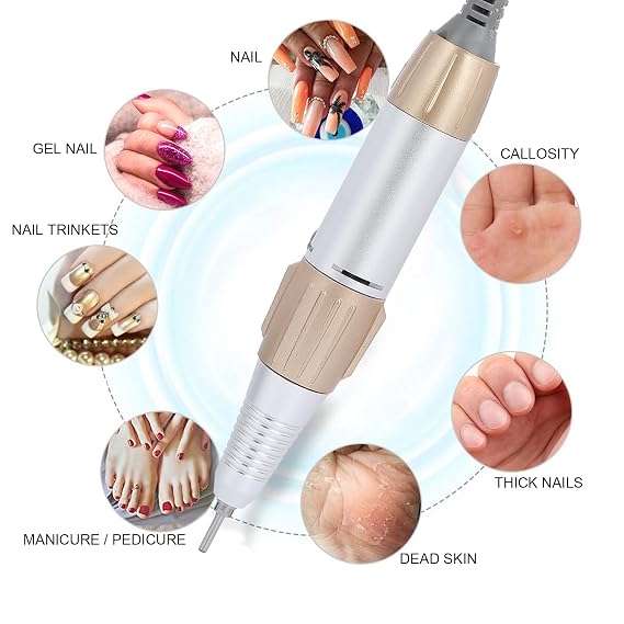 Electric Nail Drill Hand Drill Replacement, 35000rpm Nail Drill Handle Handpiece 5 pins Plug or Electric Nail Polishing Machine for Manicure Pedicure, 5.5 x 1in Nail Drill Pen