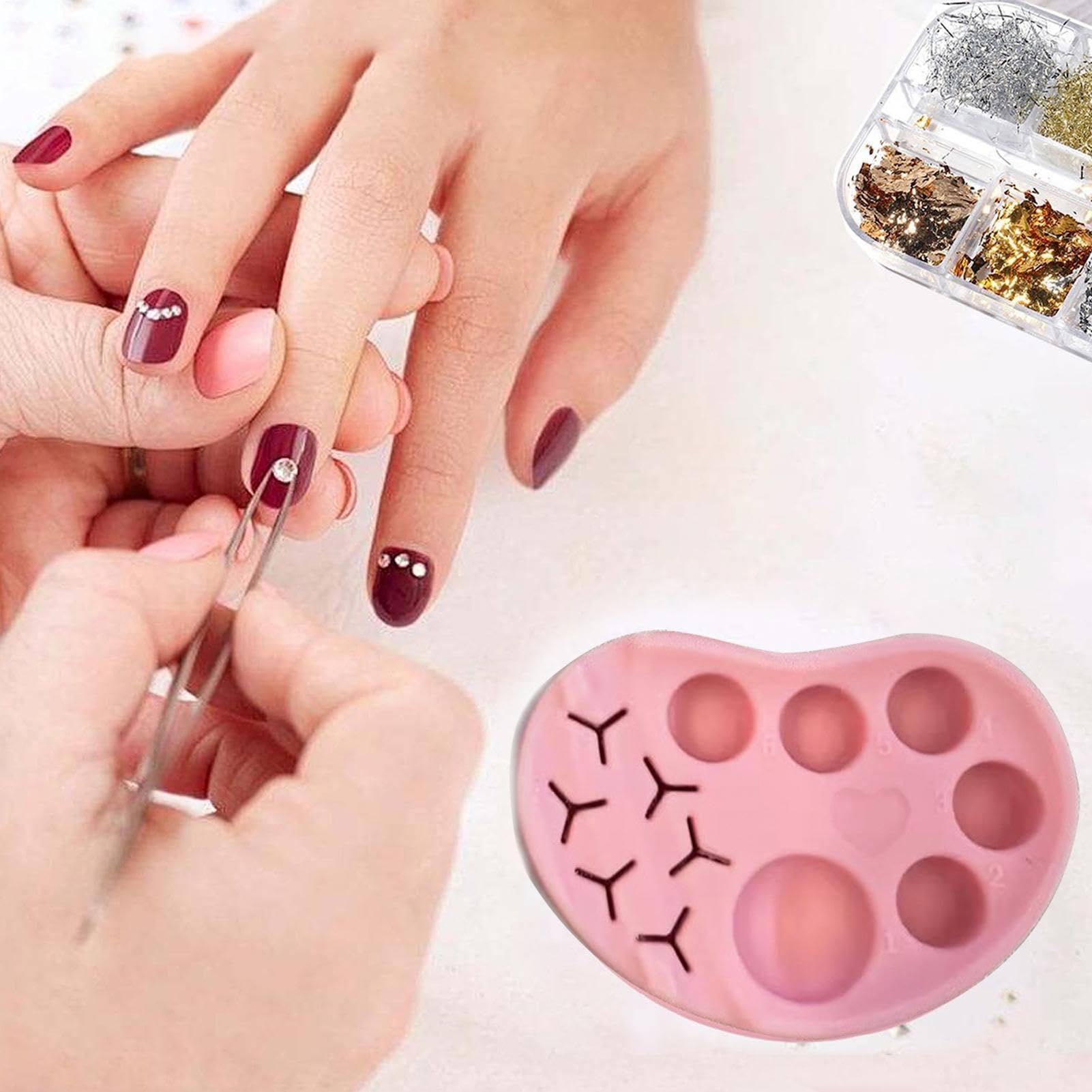Vassoio di miscelazione – cosmetico compatto e portatile, flessibile e lavabile, accessorio multiuso per sollevare le ciglia e organizer per prodotti di bellezza | Tavolozza da viaggio per