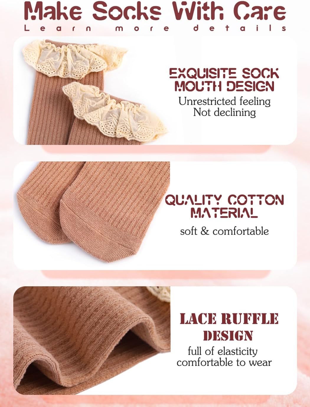 Urieo Toddler Knee High Socks Baby Girl Long Ruffle Socks Princess Uniform Stocking for 1-3T - Image 5