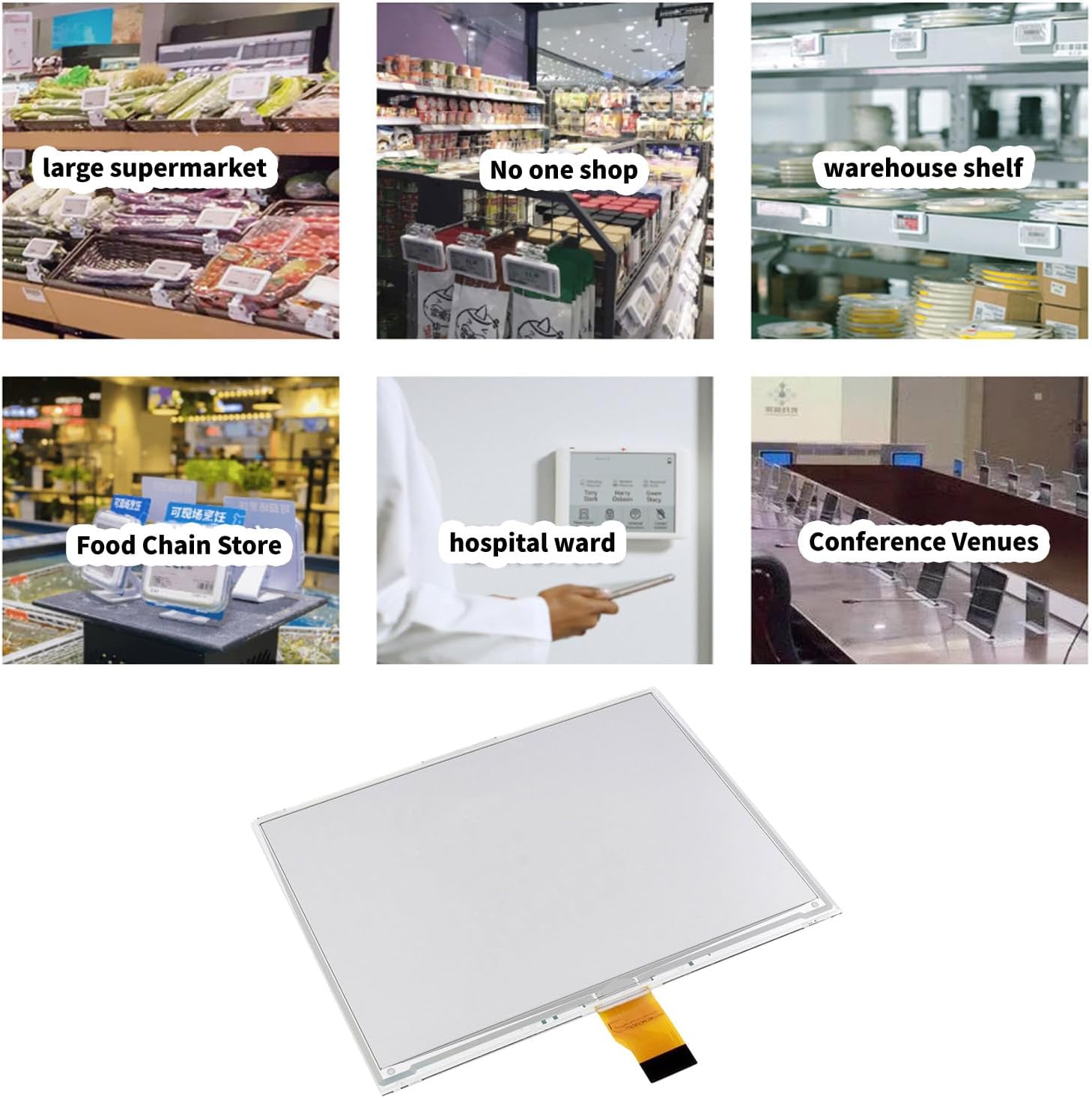 5.83inch E-Paper Display Panel 648x480 Resolution Electronic Paper Screen Controller SPI Communicating Low Power Consumption Display