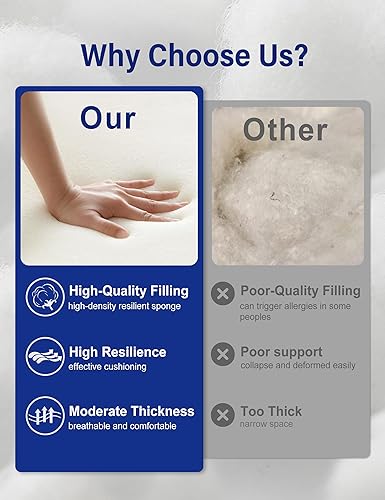 Miniatura 6 de YEFU Adirondack - Cojín para silla mecedora con correas, cojín plegable para silla de patio para interiores y exteriores, 19.7 x 18.9 x 1.5