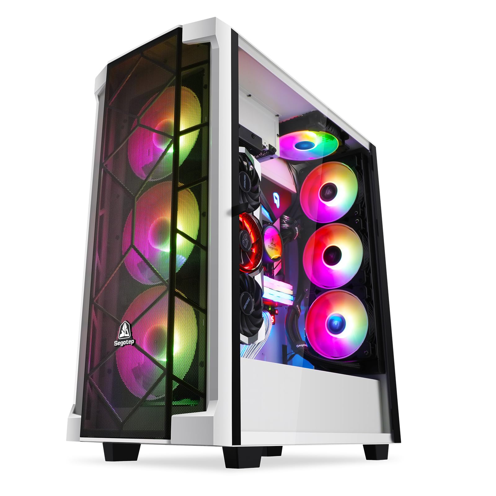 Amazon.co.jp: Segotep ホワイト フルタワー E-ATX ゲーミングPCケース