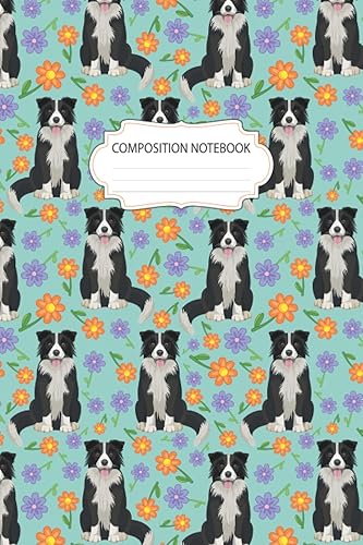 Border Collie Composition Notebook Border Collie Lovers Blank Lined Journal Composition Notebook for Women, Girls, and Kids