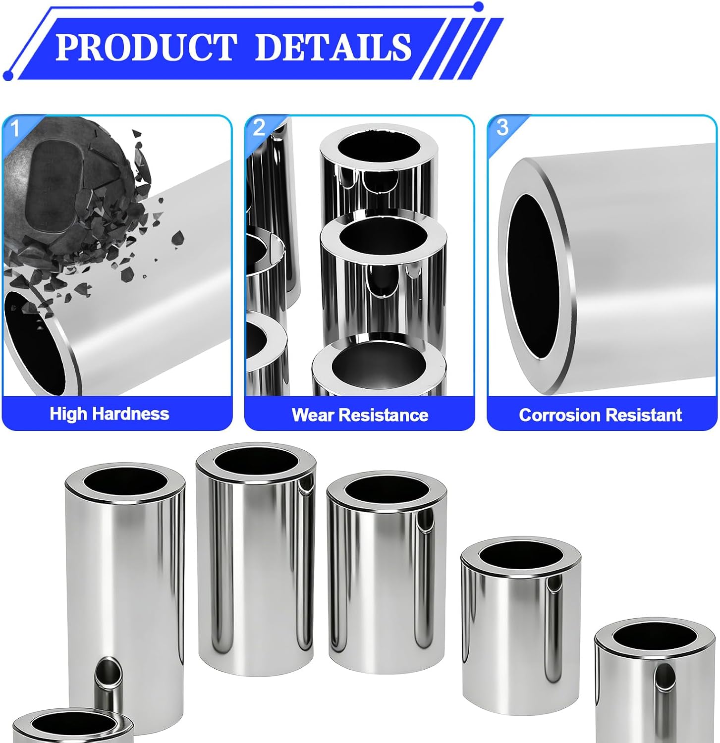 13-Pcs Stainless Steel, 3/4" ID 1-1/8" OD Universal Wheel Axle Spacer Kit for Harley Touring Dyna Custom Bobbers Softail Sportster V-Rod Electra Glide Sportster 883 1200