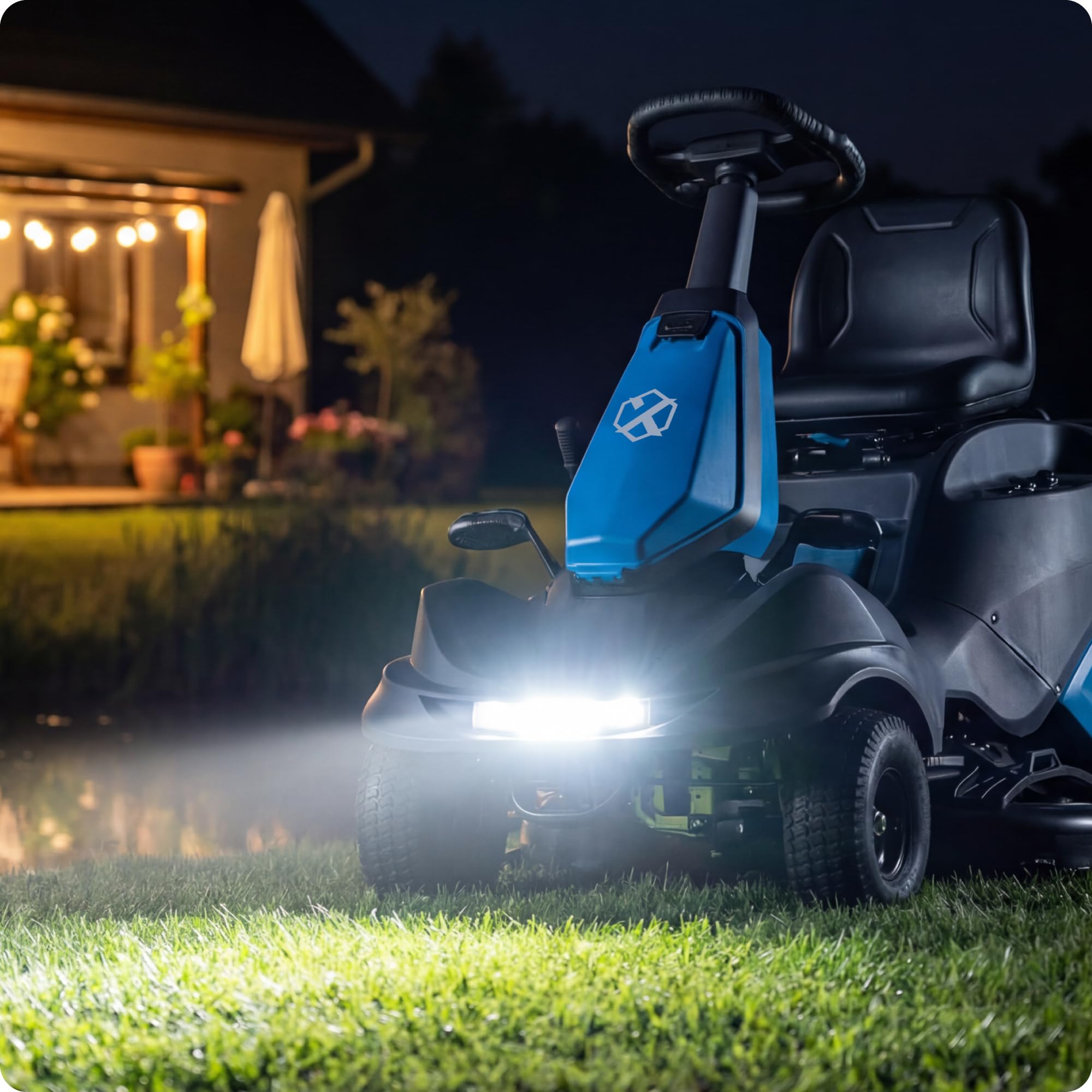 Tractor cortacésped autopropulsado de Gasolina Loncin 224cc 66cm Bolsa de Recogida 150L LED Raider