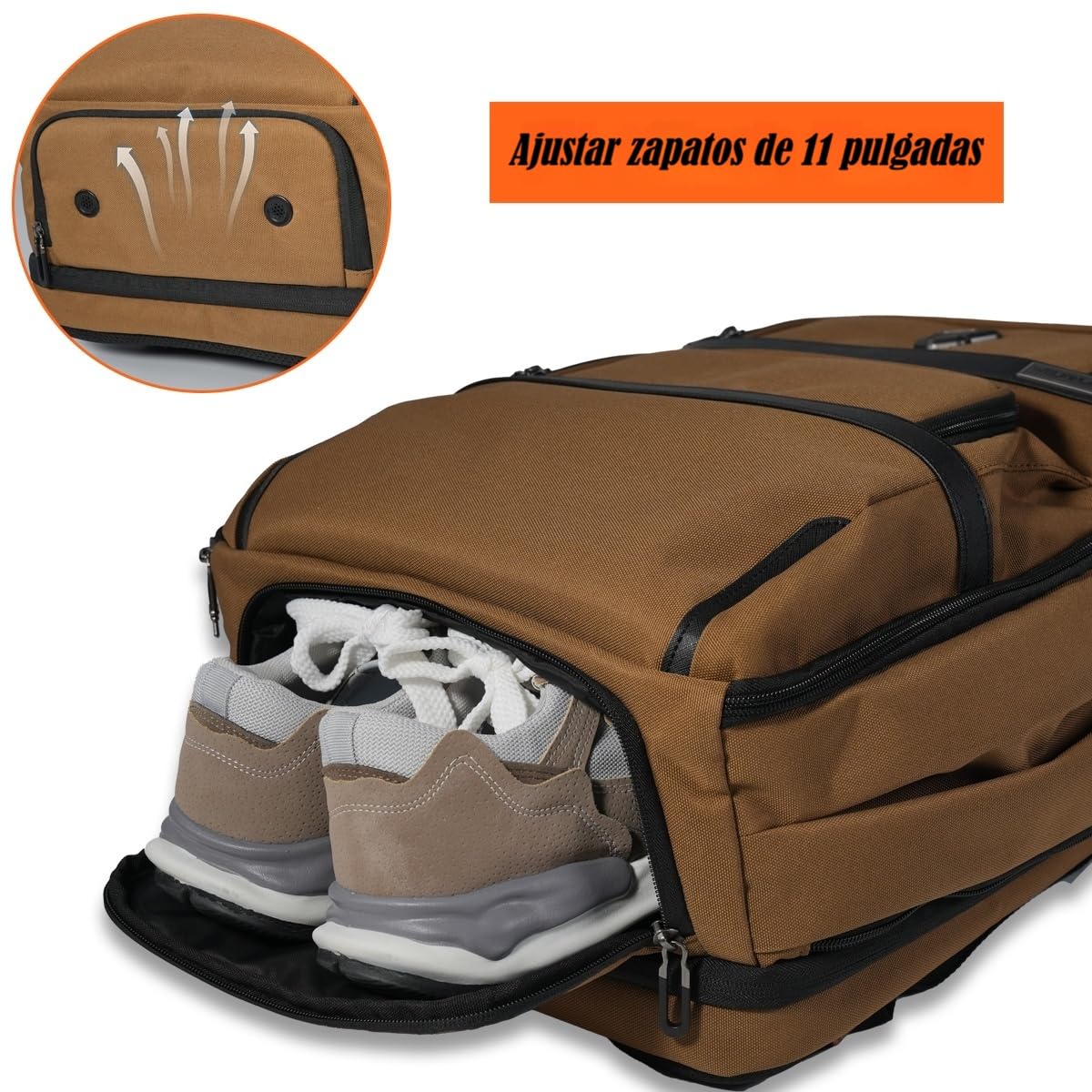 WELKINLAND Mochila de viaje de 20 bolsillos, mochila de equipaje de mano, mochila para laptop de 16 pulgadas para hombre, mochila expandible con funda para carrito, mochila de viaje con compartimento