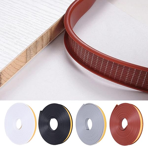 U-Form Selbstklebend Möbelkantenband,5 Meter Möbelkantenband Flexible TPE Faltbarer Kantenschutz für Schrankkanten, Abschlussleiste, Deckenkanten, Arbeitsplatten (Schwarz, 16mm * 5m) - 2