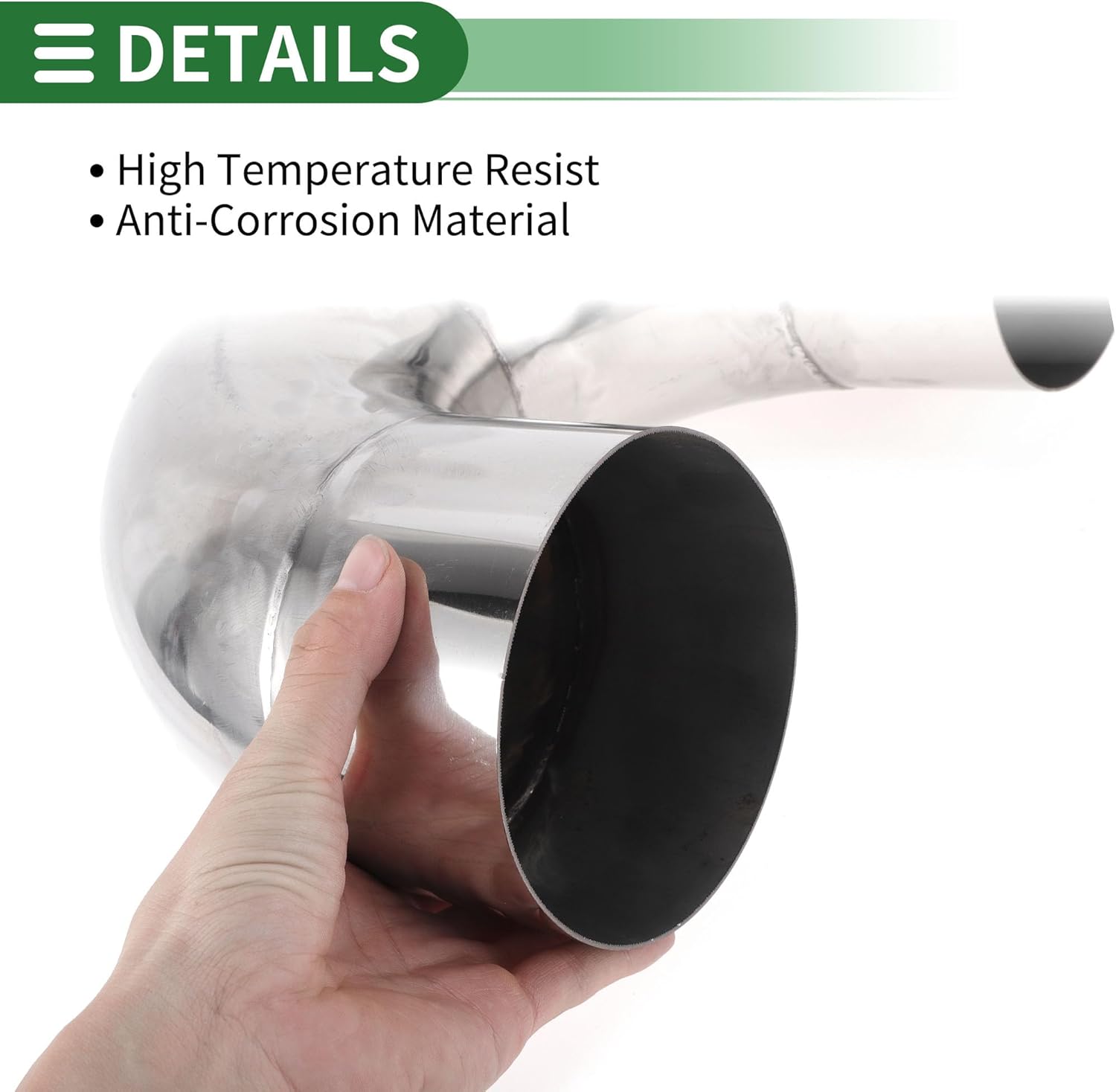 Motoforti 127mm/5 OD 180 Degree U-Bend Tube T304 Stainless Steel Mandrel Exhaust Pipe DIY Custom Car Modified Exhaust Pipe Tubing Piping 200mm/7.87" Leg Length Silver Tone