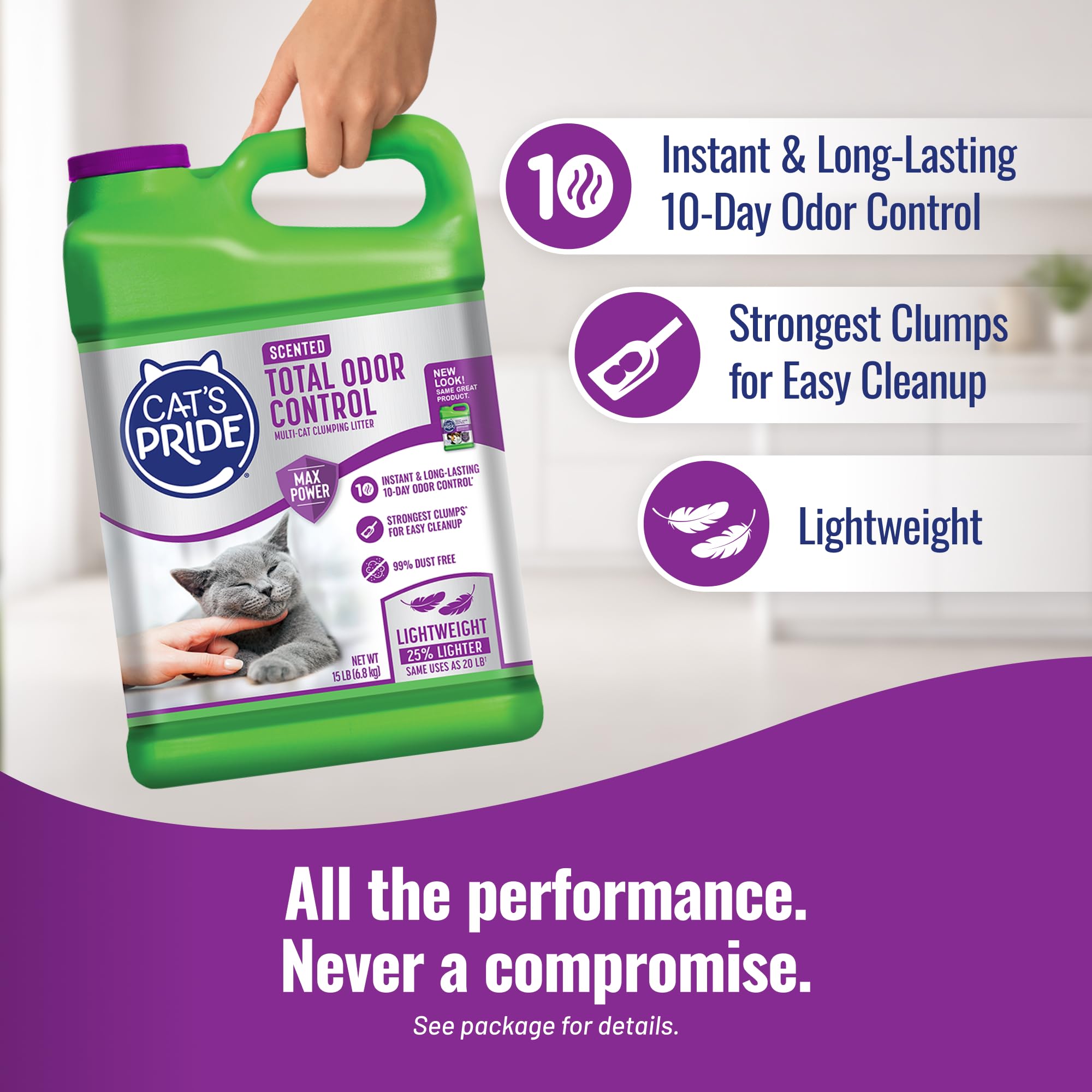 Cat's Pride Total Odor Control - Jarra de Arena perfumada para Gatos, 15 Libras