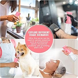 Spray Bottle,Fine Mist Spray for Hair,Ultra-Fine Continuous Spray Bottle for Skincare,Plant Care,Pet Grooming,Cleaning, Refillable Spray Container,Christmas Gift (2Pcs Light Pink)