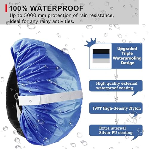 Miniatura 14 de Frelaxy Mochila de alta visibilidad con tira reflectante, 100% impermeable, funda de mochila ultraligera, bolsa de almacenamiento, correa de hebilla