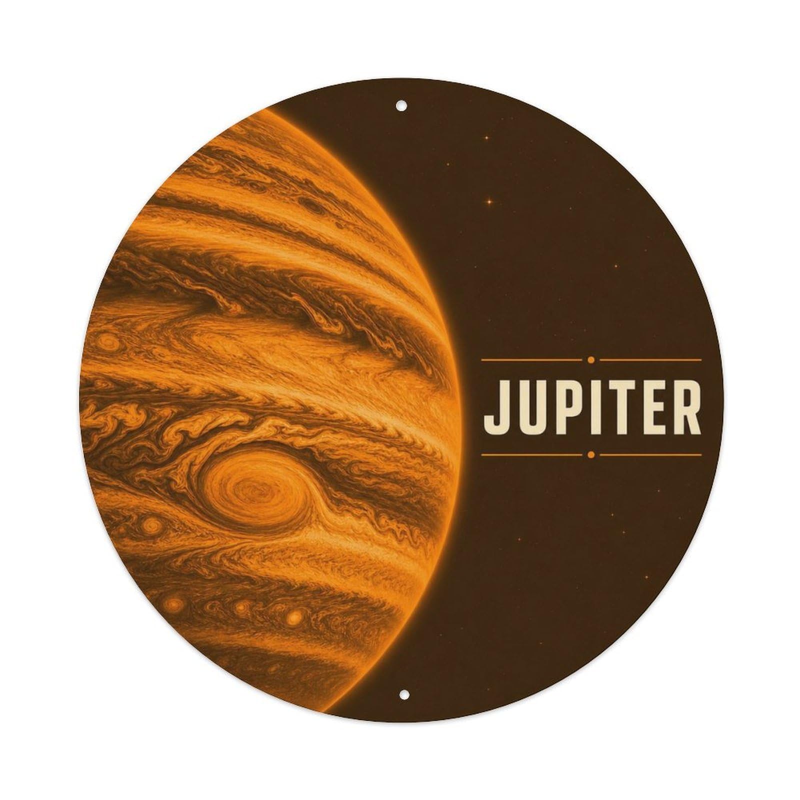 Astronomy Universe Space Age Jupiter Cloud Bands Cosmos Metal Tin Sign